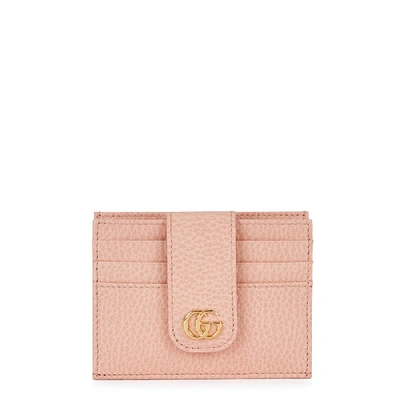 Gucci Gg Marmont Mini Leather Cardholder In Light Pink