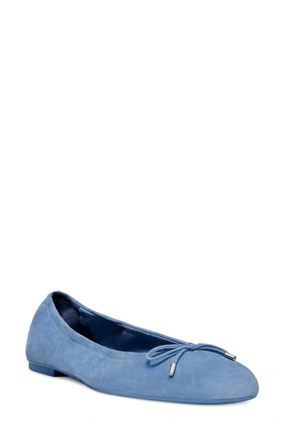 Stuart Weitzman Women's Bardot Suede Ballerina Flats In Blue Steel