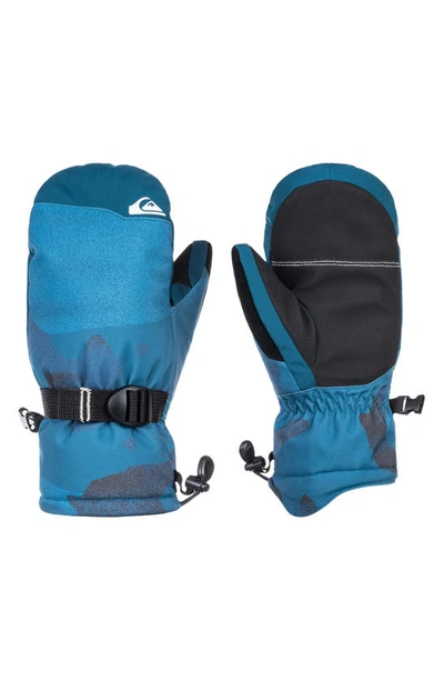 Quiksilver Kids' Mission Youth Waterproof Insulated Mittens In Spray Camo Majolica