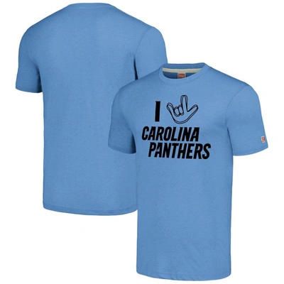 Homage Unisex  Light Blue Carolina Trouserhers The Nfl Asl Collection By Love Sign Tri-blend T-shirt