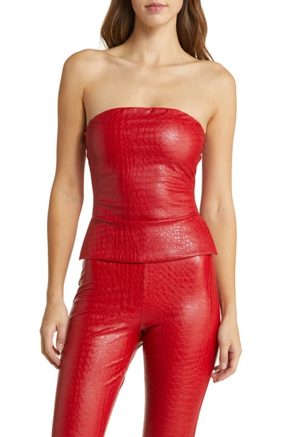 strapless open back dress Edmone Long Sleeve Mini Dress Red