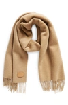 Vince Double Face Cashmere Scarf In Camel