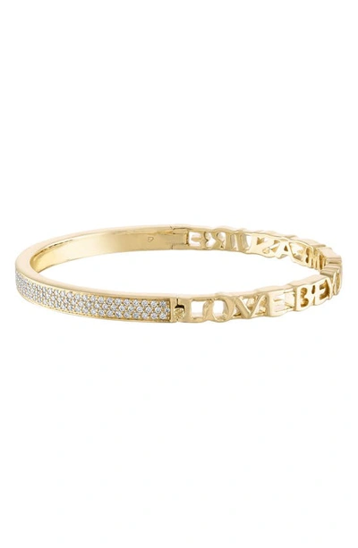 Eden Presley Love & Happiness Pavé Diamond Bangle In White Diamond