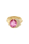 Eden Presley Celeste Pink Tourmaline & Diamond Pinky Ring In Pink Tourmaline/ White Diamond