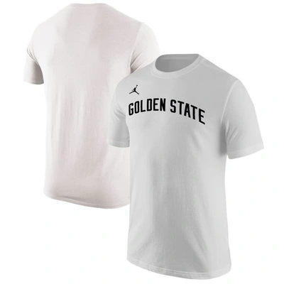 Jordan Brand White Golden State Warriors 2022/23 Statement Edition Wordmark T-shirt