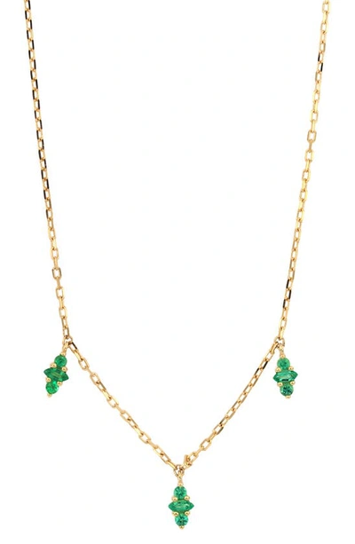 Bony Levy Gem Station Necklace (nordstrom Exclusive) In 18k Yellow Gold - Emerald