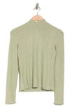 Truth Mock Neck Long Sleeve Top In Light Sage