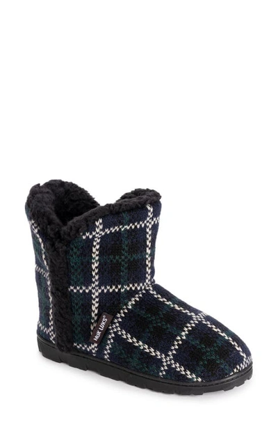 Muk Luks Cheyenne Indoor/outdoor Slipper In Navy Plaid