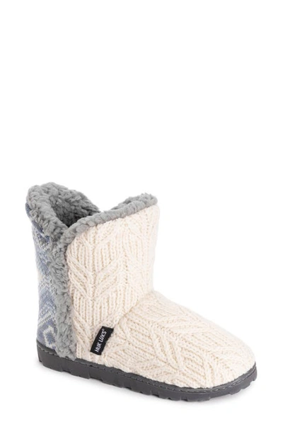 Muk Luks Cheyenne Indoor/outdoor Slipper In Blue/ Ivory