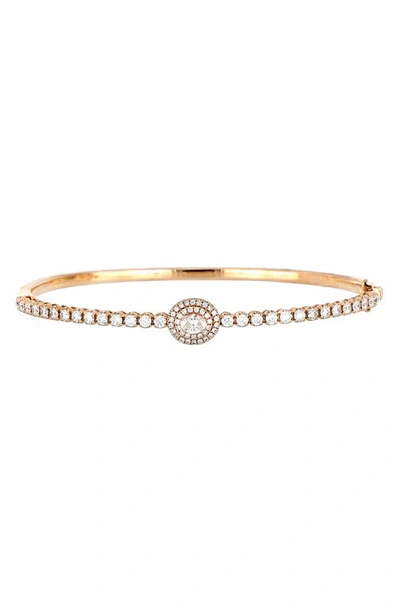 Bony Levy Audrey Oval Cut Diamond Bangle In Rose Gold