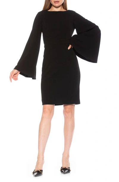 Alexia Admor Bahari Bell Sleeve Sheath Dress In Black