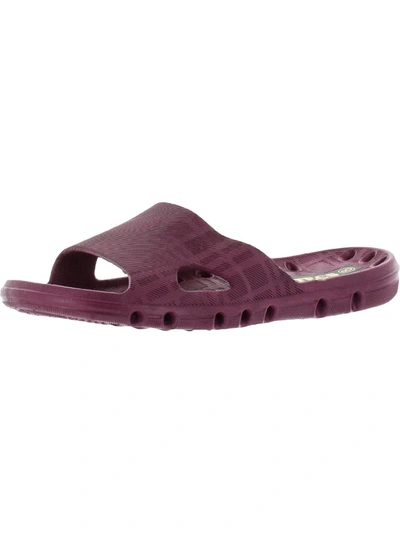 Tecs Womens Open Toe Perforated Pool Slides In Multi
