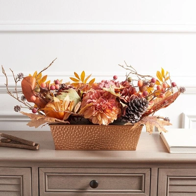 Safavieh Fx 25" Peony & Pumpkin Potted Ar