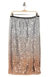 Jaclyn Smith Ombré Sequin Skirt In Silver/ Rose Gold