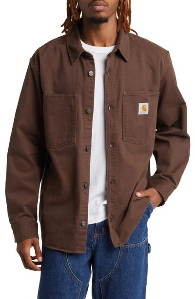 Carhartt Derby Cotton Twill Button-up Shirt Jacket In Buckeye