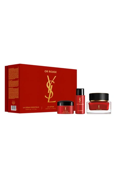 Saint Laurent Or Rouge Luxury Skincare Trio Gift Set $276 Value In Multi