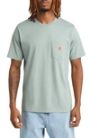 Carhartt Logo Pocket T-shirt In Glassy Teal