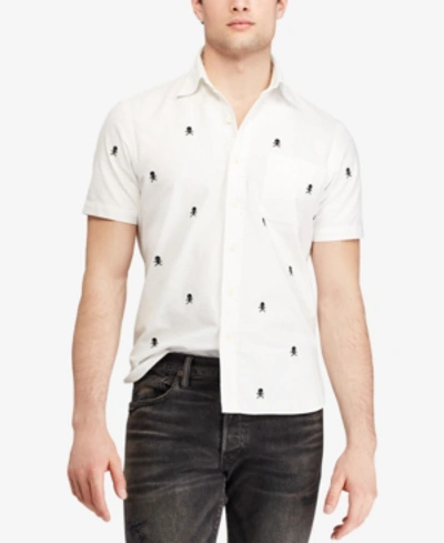 Polo Ralph Lauren Men s Embroidered Crossbones Classic Fit Cotton Sport Shirt In Skull And Bones ModeSens