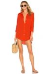 Acacia Swimwear Milos Shirt Dress In Red