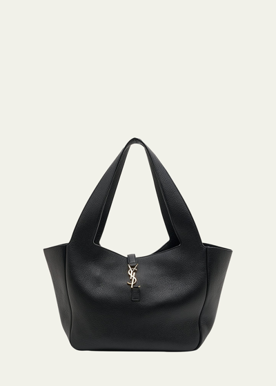 Saint Laurent Le 5 A 7 Deer Leather Shoulder Bag In Noir