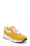 Saucony 3d Grid Hurricane Sneaker In Mustard/ White