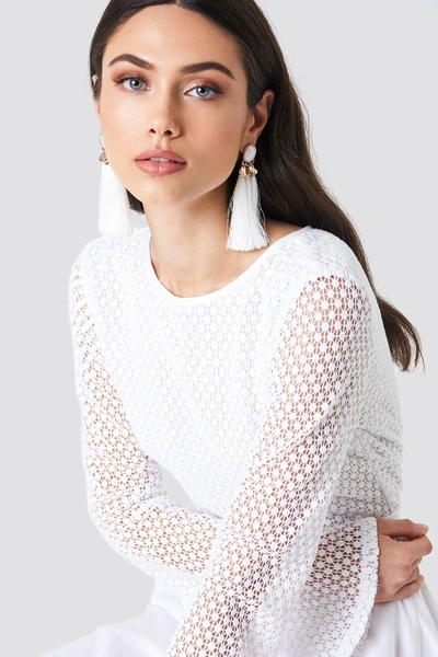 Schanna X Na-kd Crochet Open Back Dress - White