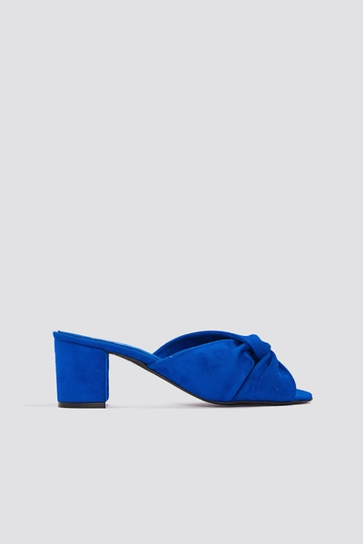 Na-kd Knot Mule Heels - Blue In Cobalt