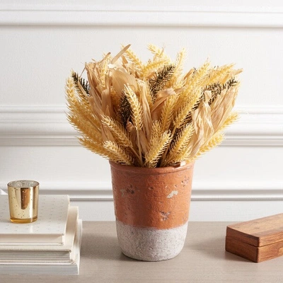 Safavieh Faux 14" Wheat Ear Potted Arg.