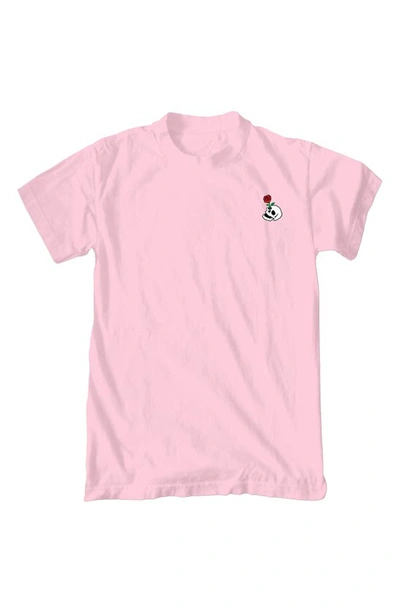 Riot Society Skull Rose Embroidery Cotton T-shirt In Light Pink