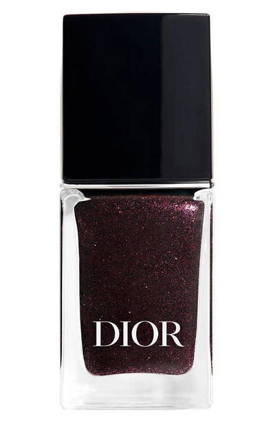 Dior Vernis Gel Shine & Long Wear Nail Lacquer In 900 Black Rivoli (a Black With Burgundy Pearlescent Pigments)