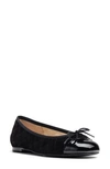 Jon Josef Belle Quilted Ballerina Flat In Black Suede