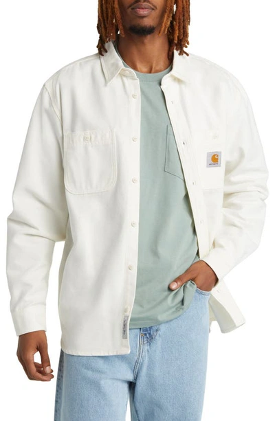 Carhartt Clink Cotton Canvas Button-up Shirt In Wax Rigid