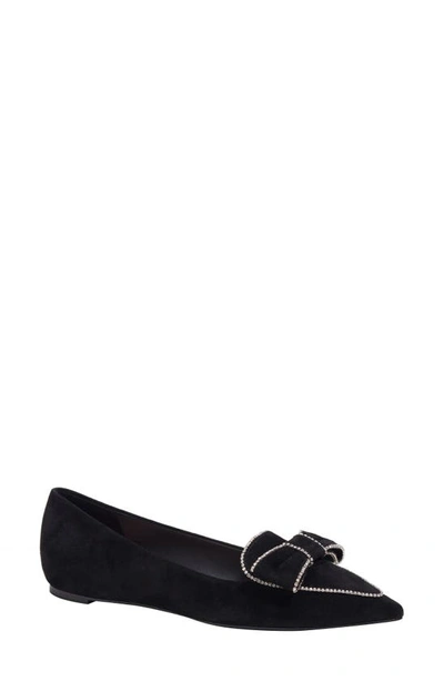 Kate Spade Be Dazzled Pointed Toe Flat In Black