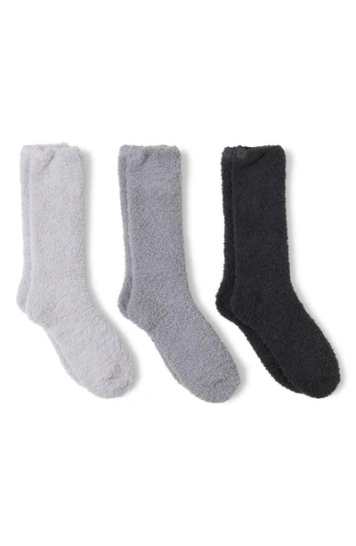 Barefoot Dreams Cozychic™ Assorted 3-pack Crew Socks In Carbon Multi