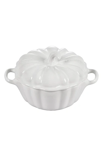 Le Creuset Figural Pumpkin Mini Baking Dish In White
