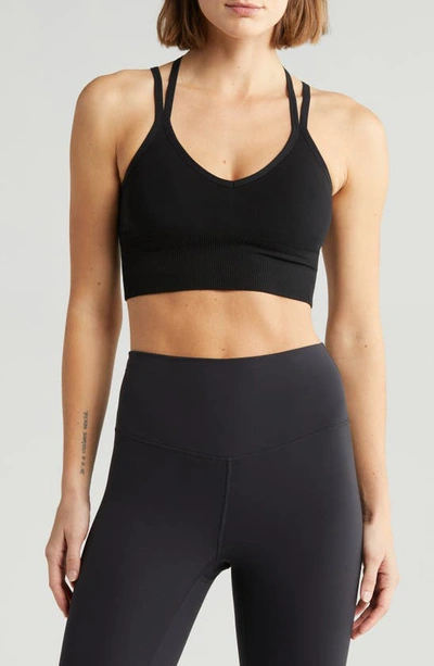 Zella Rhythm Seamless Sports Bralette In Black