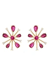 Eden Presley Small Pop Rock Stud Earrings In Gold/ Ruby