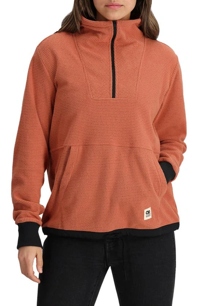 Outdoor Research Trail Mix Quarter Zip Pullover In Cinnamon/ Black