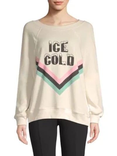 Wildfox Ice Cold Graphic Sweatshirt In Vintage Lace