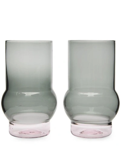 Tom Dixon Bump Set Of Two Tall Glasses In White