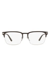 Prada 55mm Square Optical Glasses In Silver