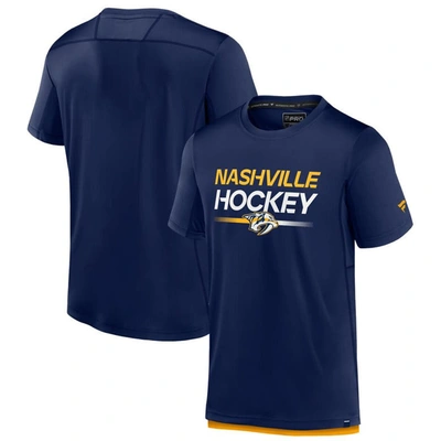 Fanatics Branded  Navy Nashville Predators Authentic Pro Tech T-shirt