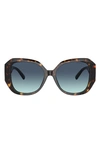 Tiffany & Co 55mm Gradient Square Sunglasses In Brown/ Blue Gradient