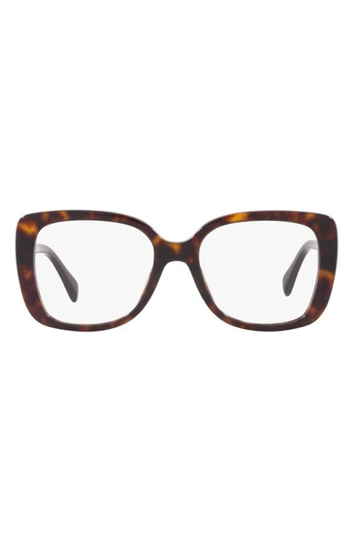 Michael Kors Perth 53mm Square Optical Glasses In Dk Tort