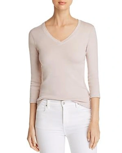 Three Dots V-neck Top In Sailcloth