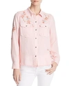 Billy T Embroidered Button-down Top In Blush Embroidered
