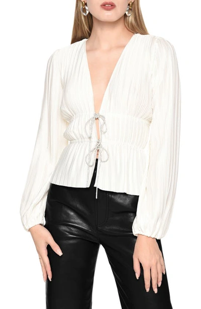 Wayf Women's Payton Tie-front Blouse In Ivory