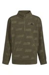 Adidas Originals Kids' Brand Love Cozy Half Zip Pullover In Olive