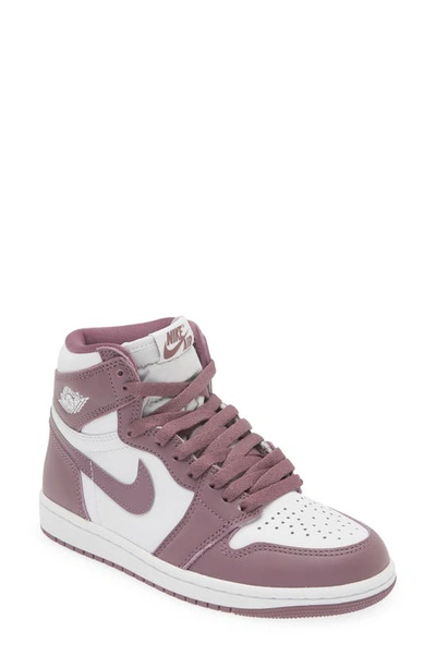 Jordan Nike  Air  1 Retro High Top Sneaker In White/ Sky J Mauve/ White