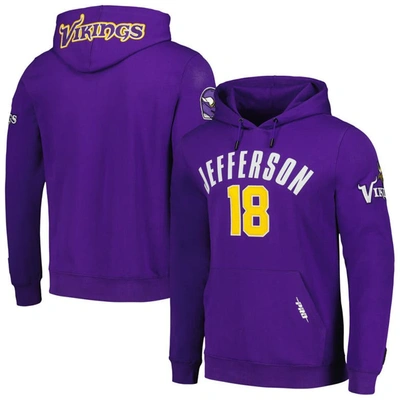 Pro Standard Men's  Justin Jefferson Purple Minnesota Vikings Player Name And Number Pullover Hoodie